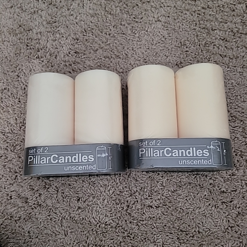 Zodax Pillar Candles Unscented 6" x 3" set of 4